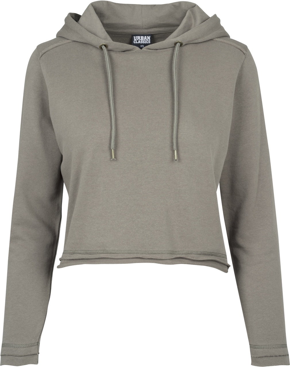 UrbanClassicsDamenHoodieLadiesCroppedTerryHoodyArmyGreen-L