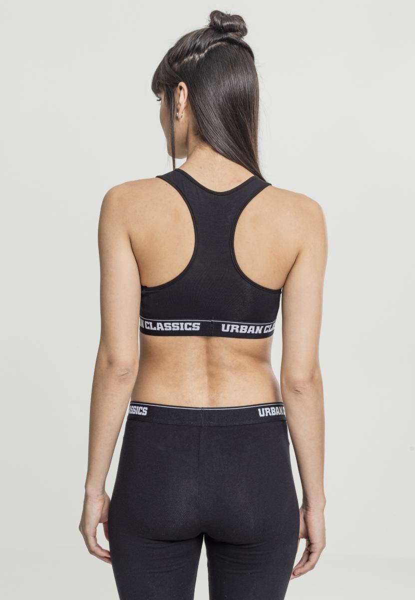 UrbanClassicsSportBHLadiesLogoBraBlack