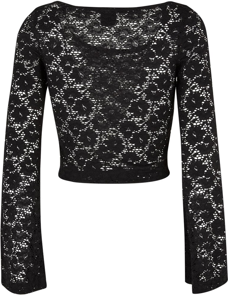 UrbanClassicsDamenLadiesCroppedLaceLongsleeveBlack-3XL