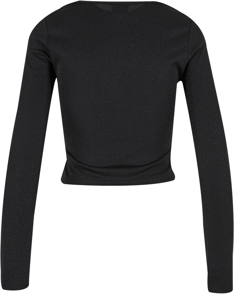 UrbanClassicsDamenLadiesGlitterSquareNeckLongsleeveTB6996Black-3XL