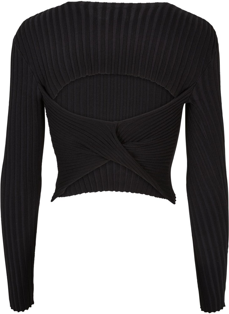 UrbanClassicsDamenLadiesShortRibKnitTwistedBackSweater