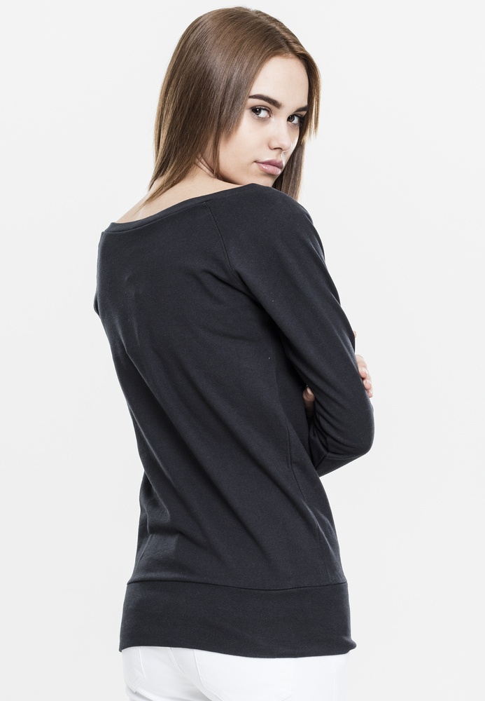 UrbanClassicsDamenPulloverLadiesWideneckCrewneckTB607Black-3XL