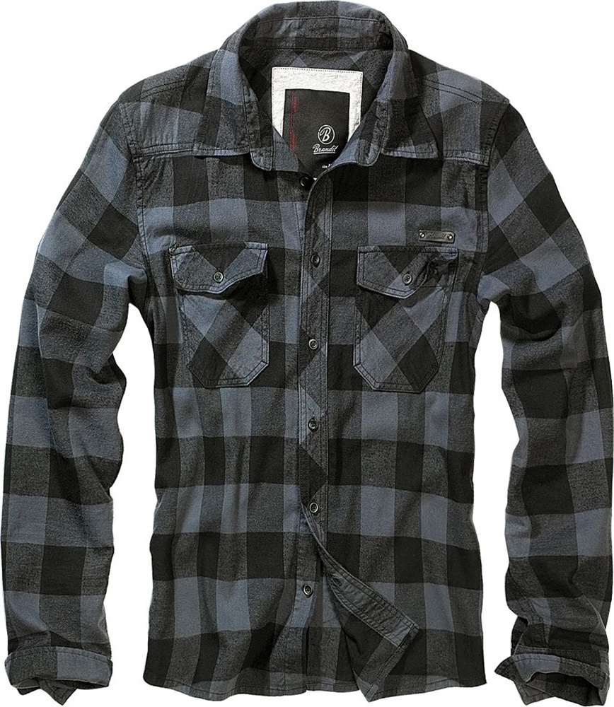 BranditHemdCheckshirtinBlackGrey-S