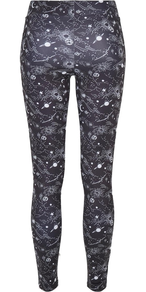 UrbanClassicsDamenLadiesTechMeshAOPLeggingsBlackuniverse-3XL