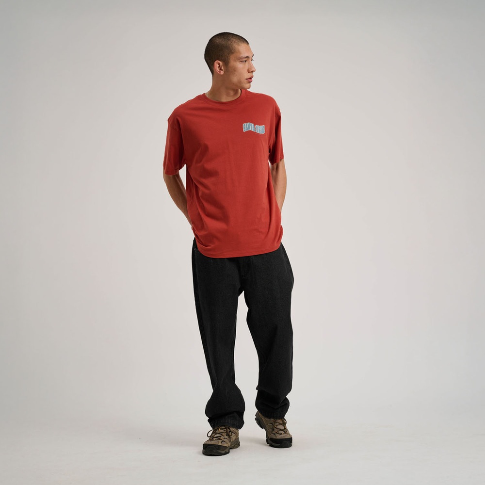 SantaCruzTikiHandStripT-ShirtSCM-T3225DarkRust-XS