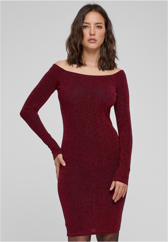 UrbanClassicsDamenLadiesOffShoulderLongsleeveGlitterDressTB6144