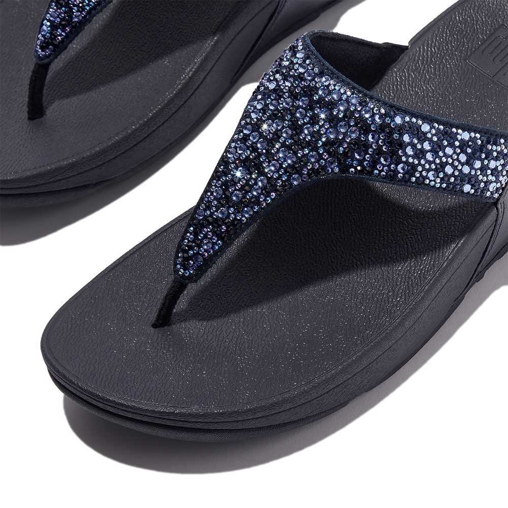 FitFlopDamenFlipFlopsLuluCrystal-MixToe-PostSandalsJE3MidnightNavy-36