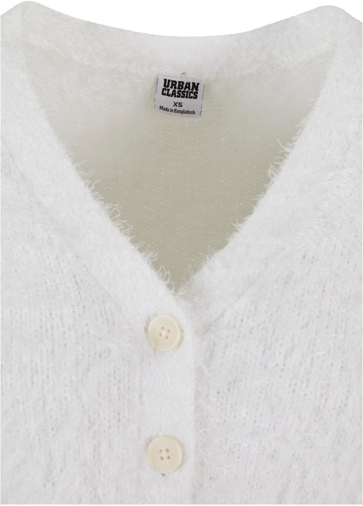 UrbanClassicsDamenLadiesCroppedFeatherCardiganTB5440White-3XL