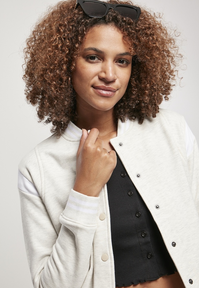 UrbanClassicsDamenJackeLadiesInsetCollegeSweatJacketLightgreyWhite-3XL