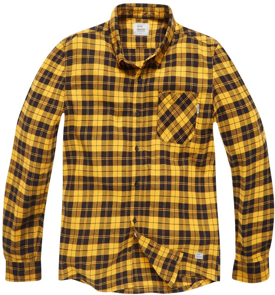VintageIndustriesFlanellhemdRileyFlannelShirtYellowCheck-Riley-S