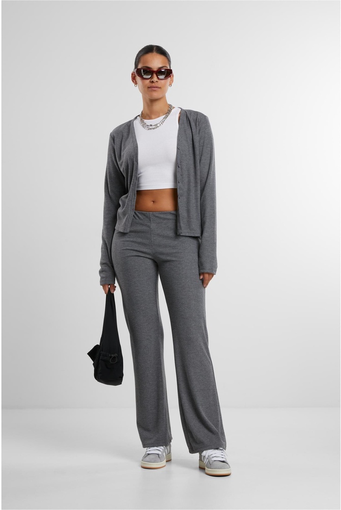 UrbanClassicsDamenLadiesRibCardiganTB7001Darkgreymelange-L