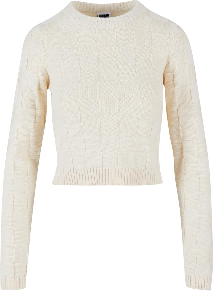 UrbanClassicsDamenLadiesCheckKnitSweaterTB6138Sand-3XL