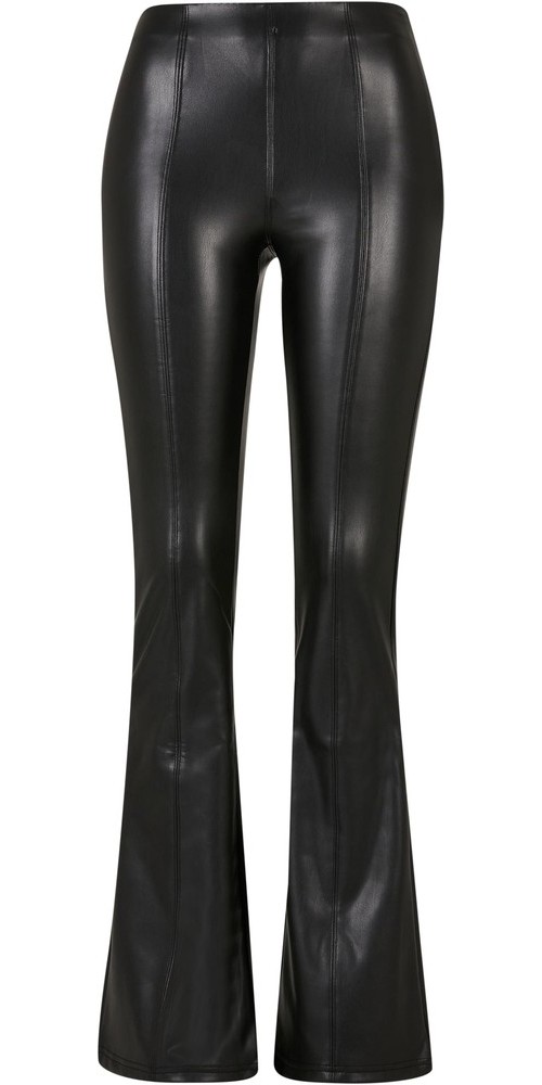 UrbanClassicsDamenHoseLadiesSyntheticLeatherFlaredPantsBlack