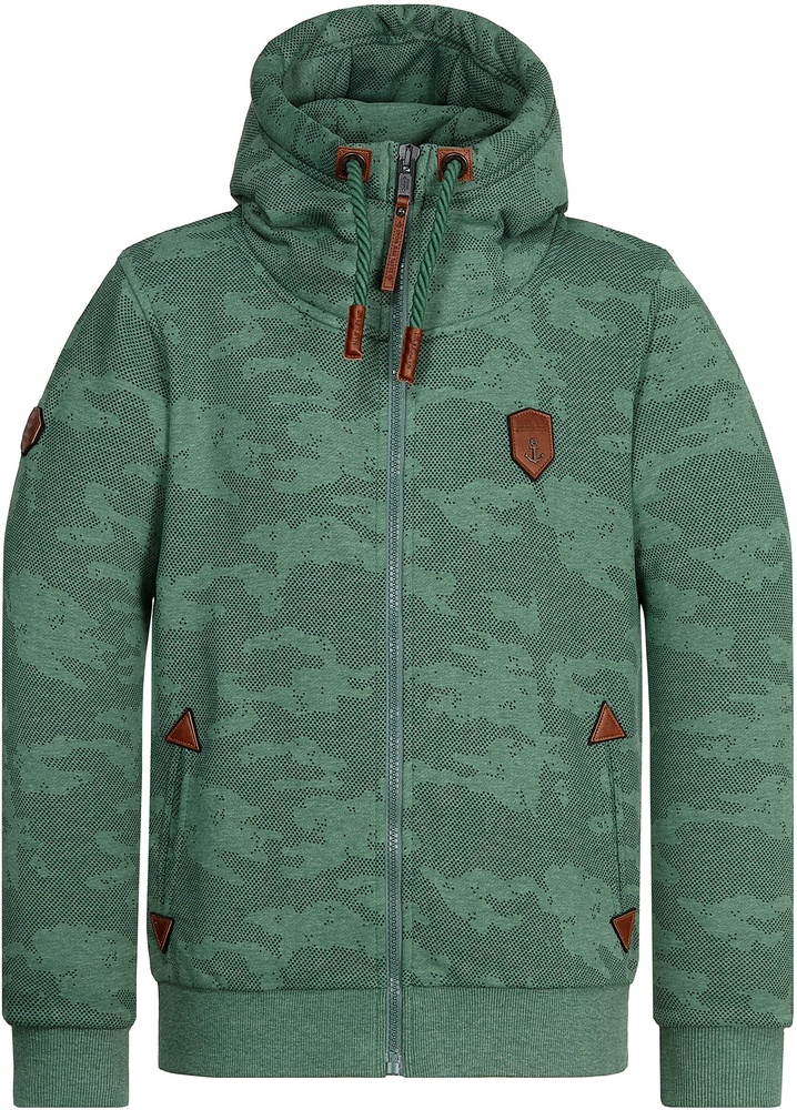 NaketanoHoodieSchwarzkopf1800-0310PineGreenMelangeCamouflage-S