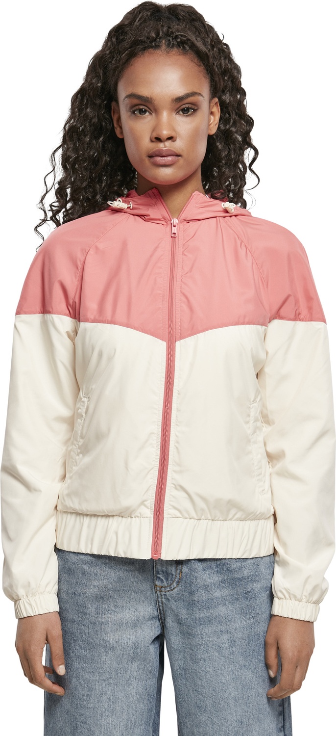 UrbanClassicsDamenJackeLadiesArrowWindbreakerPalepinkWhitesand-3XL