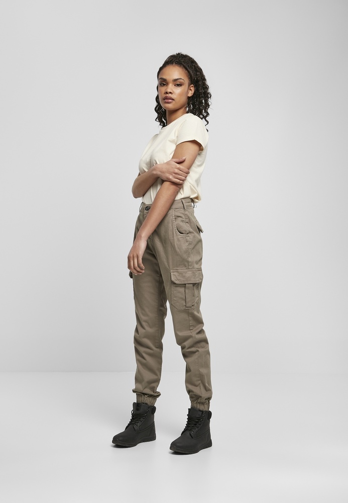 UrbanClassicsDamenHoseLadiesHighWaistCargoPantsSofttaupe-26