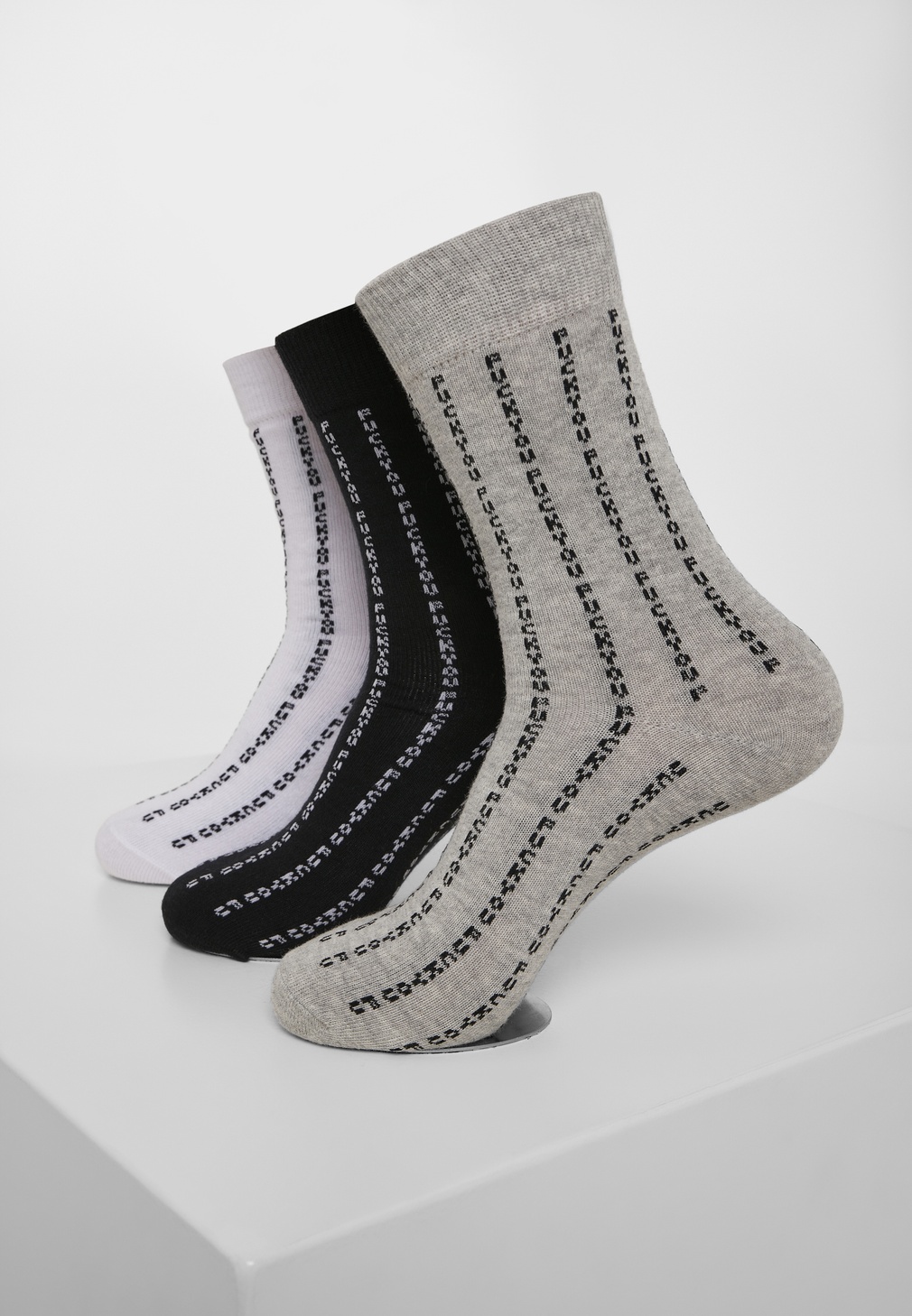 MisterTeeSockenFckYouSocks3-PackBlackGreyWhite