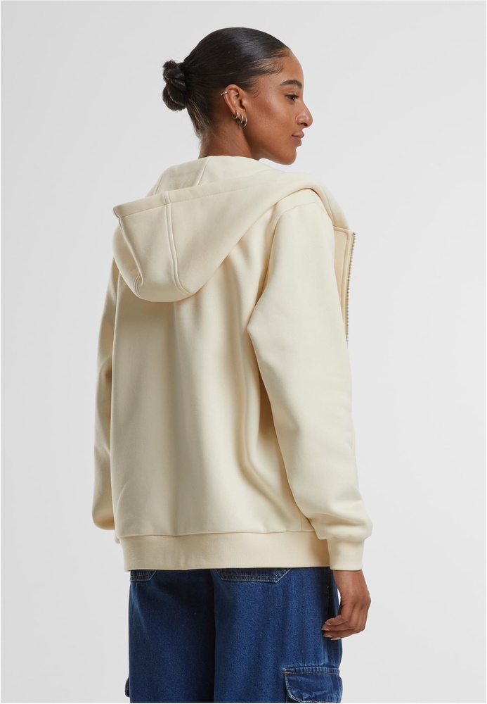 UrbanClassicsDamenLadiesFluffyZipHoodyTB7286Whitesand-3XL