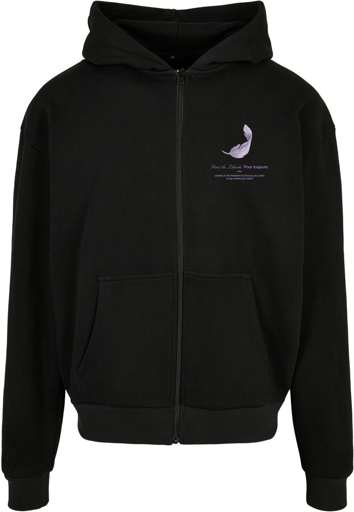 MTUpscaleSweatshirtViveLaLiberteHeavyOversizeZipHoodyBlack