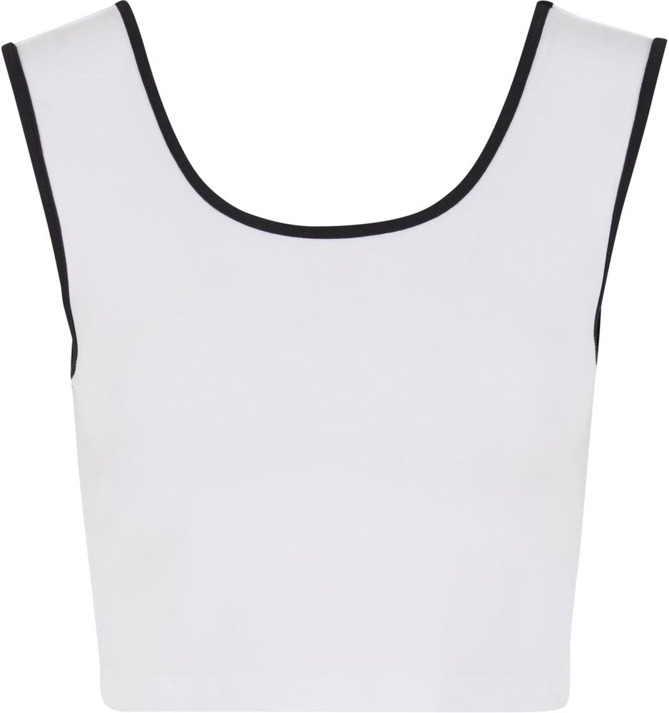UrbanClassicsDamenLadiesContrastCroppedTopTB7486AFroggreenWhite-3XL