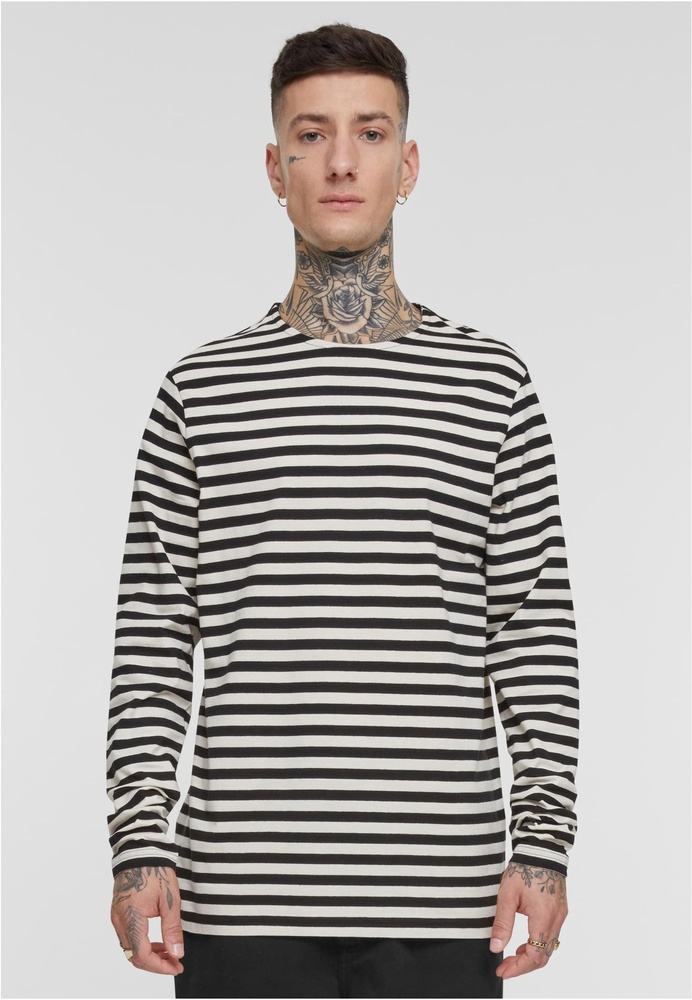 UrbanClassicsLongsleeveRegularStripeLSTB3801WhitesandBlack-L