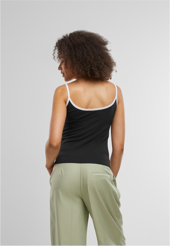 UrbanClassicsDamenLadiesContrastBasicTop2-PackTB7485ABlackWhiteWhiteBlack-3XL