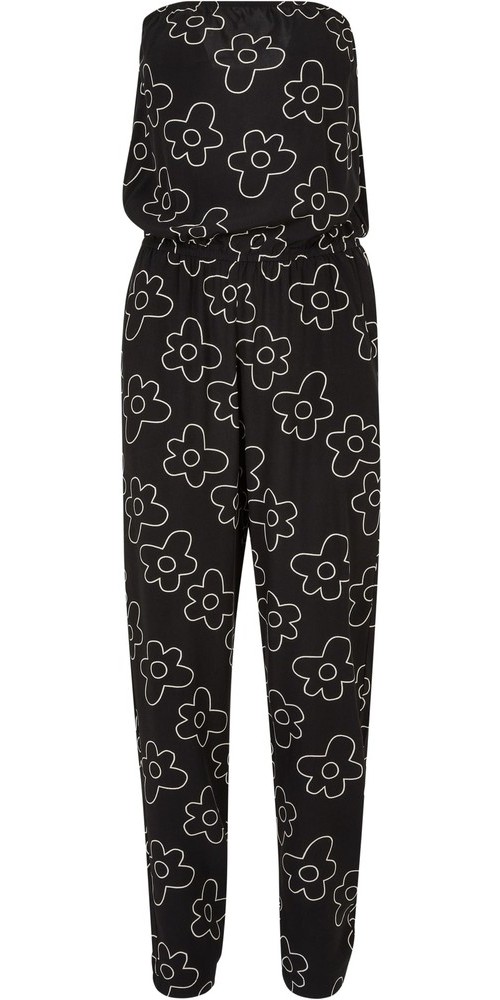UrbanClassicsDamenLadiesViscoseBandeauJumpsuitBlackflower-3XL