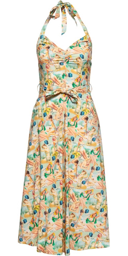 QueenKerosinNeckholderPencilKleidQKU26006Grn