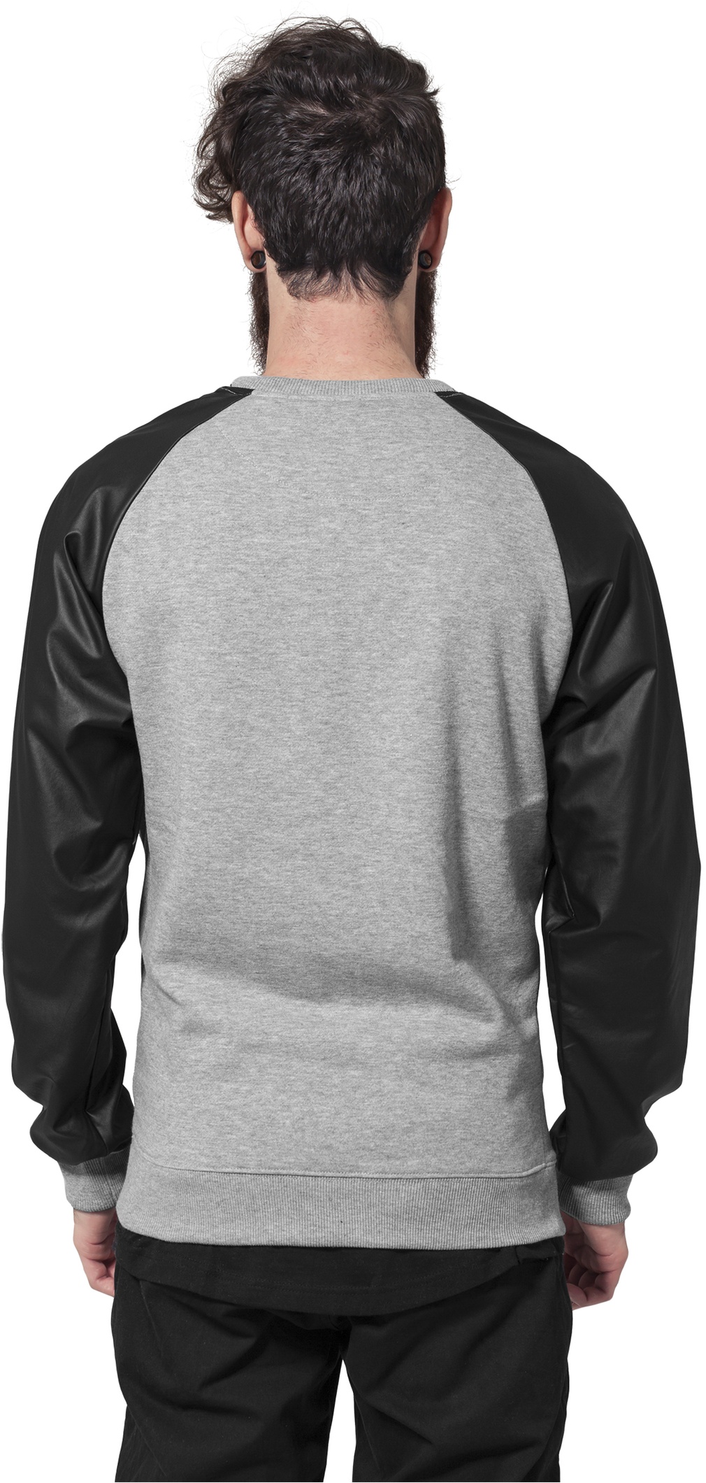 UrbanClassicsPulloverRaglanLeatherImitationCrewBlack-L