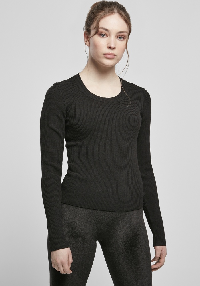 UrbanClassicsDamenSweatshirtLadiesWideNecklineSweaterBlack