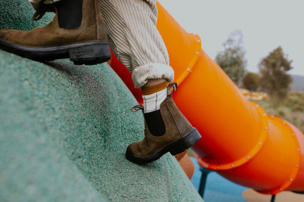 BlundstoneKinderChelseaBoots2496DarkOliveWaxedSuedeKidsBrown-K2UK