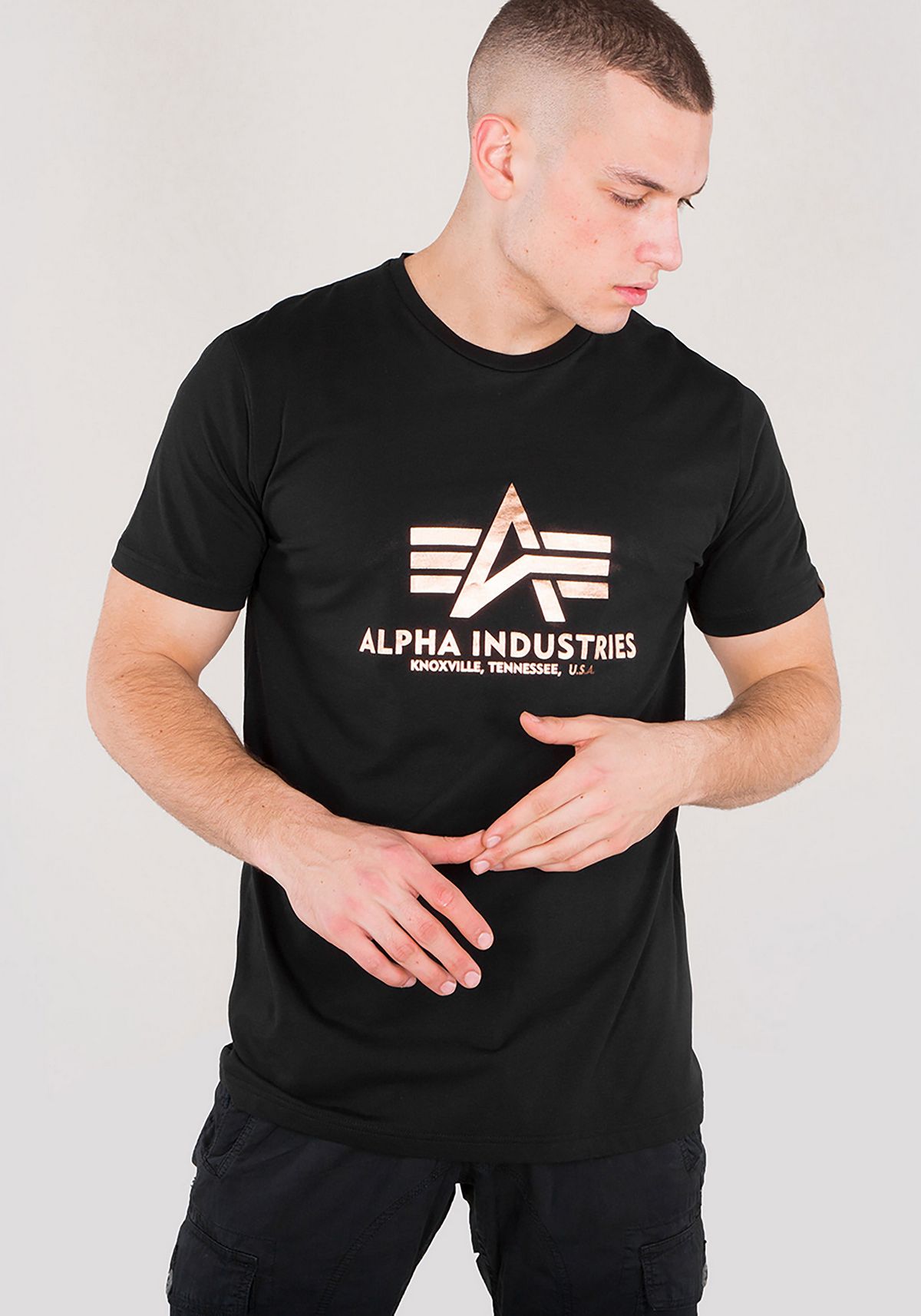 AlphaIndustriesBasicT-ShirtBlackGold-XXL