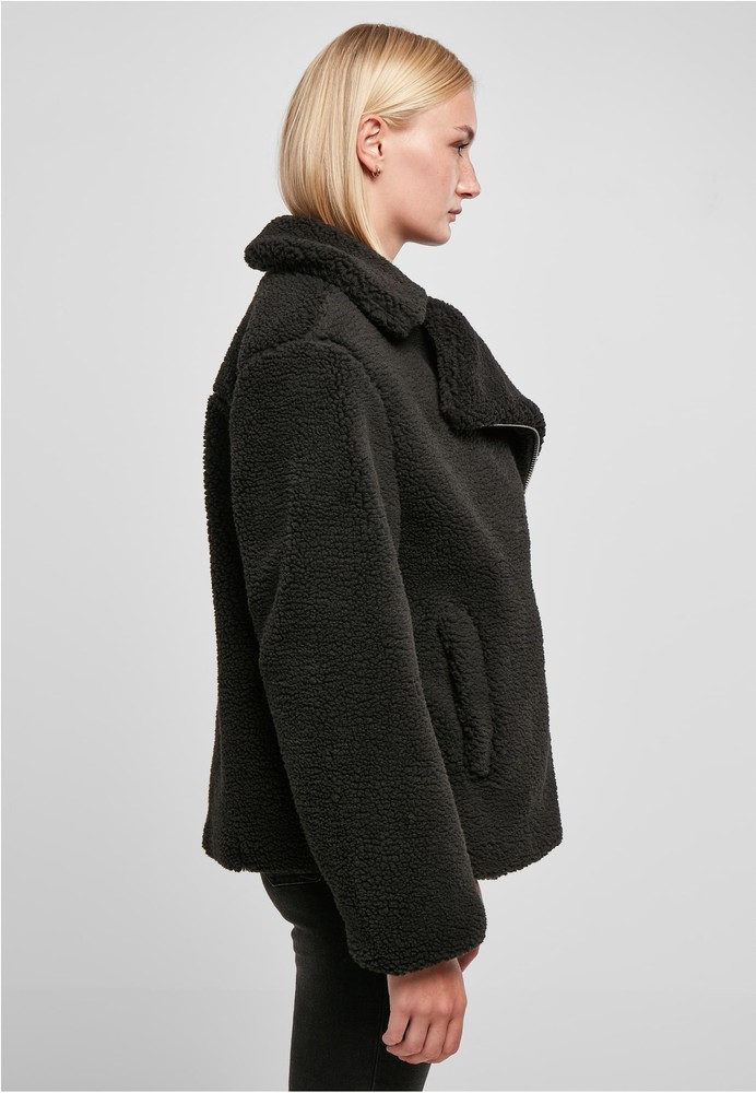 UrbanClassicsDamenJackeLadiesSherpaBikerJacketBlack-3XL