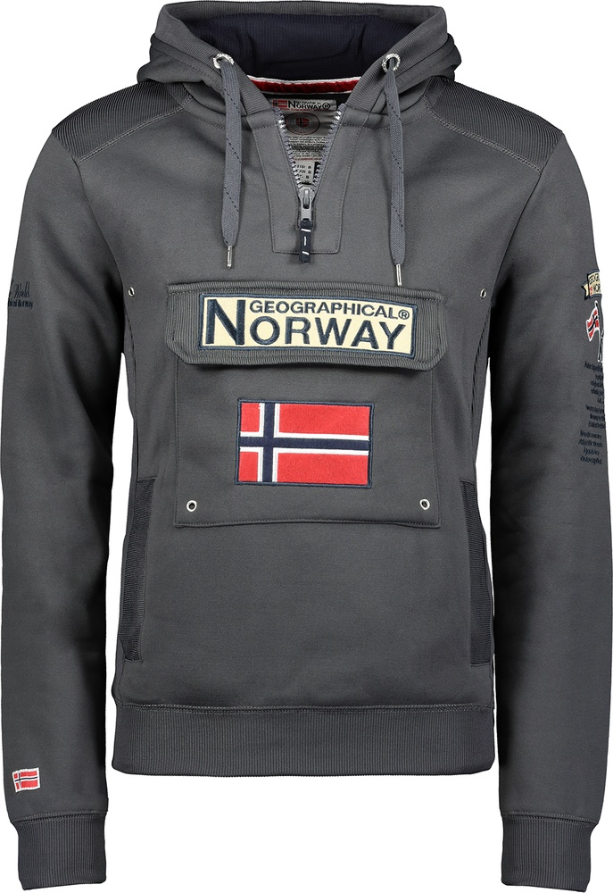 GeographicalNorwayHoodiePulloverGymclassDbMen100DarkGrey-XXL