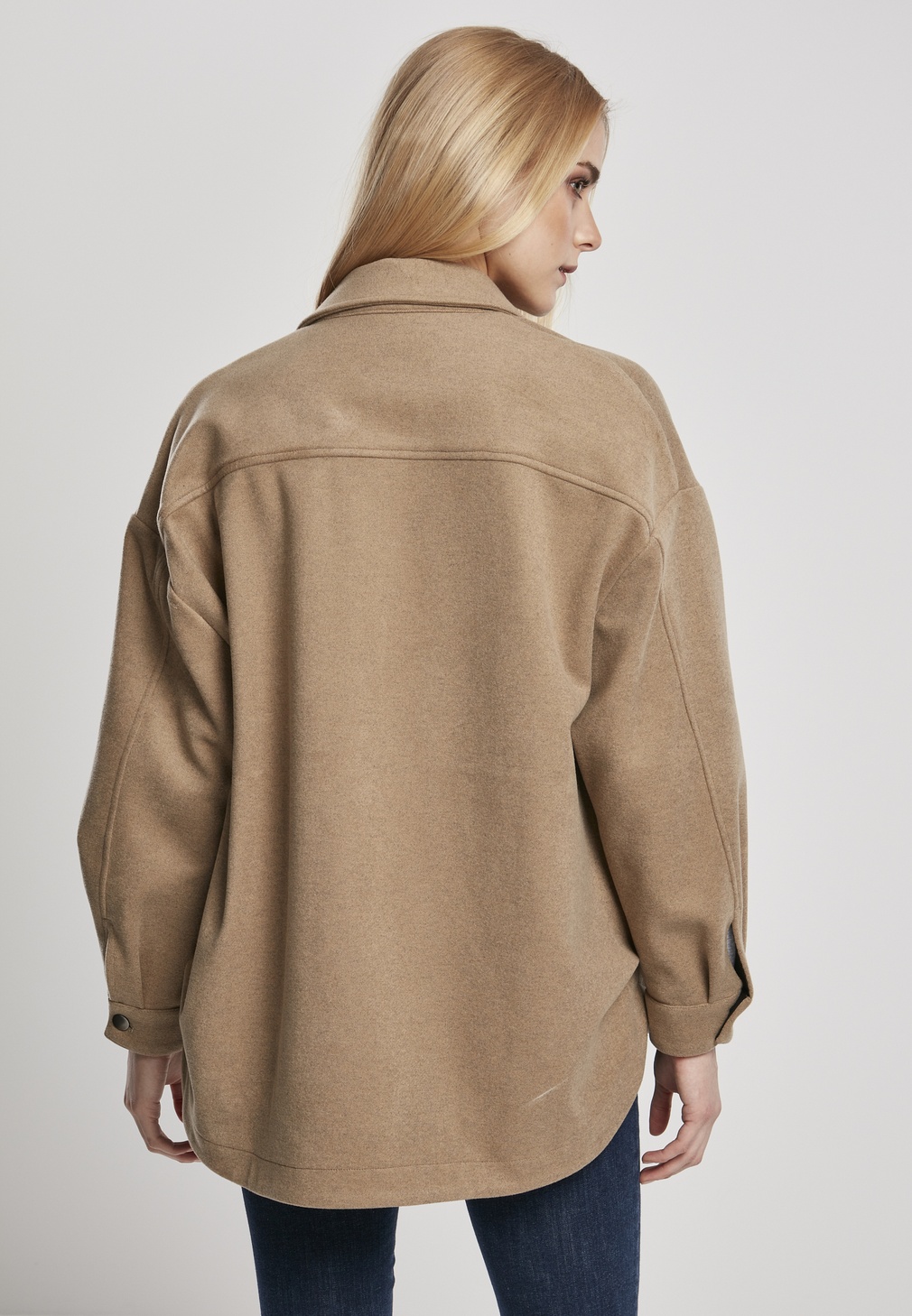 UrbanClassicsFemaleShirtLadiesClassicOvershirtLightground