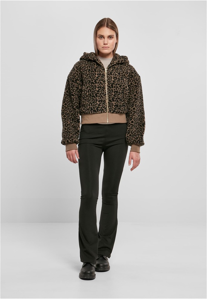 UrbanClassicsDamenJackeLadiesShortOversizedAopSherpaJacketDarktaupeleo