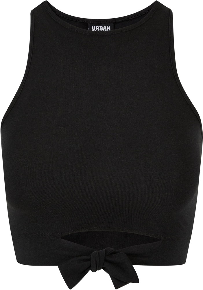 UrbanClassicsDamenLadiesCroppedKnotTopBlack-3XL
