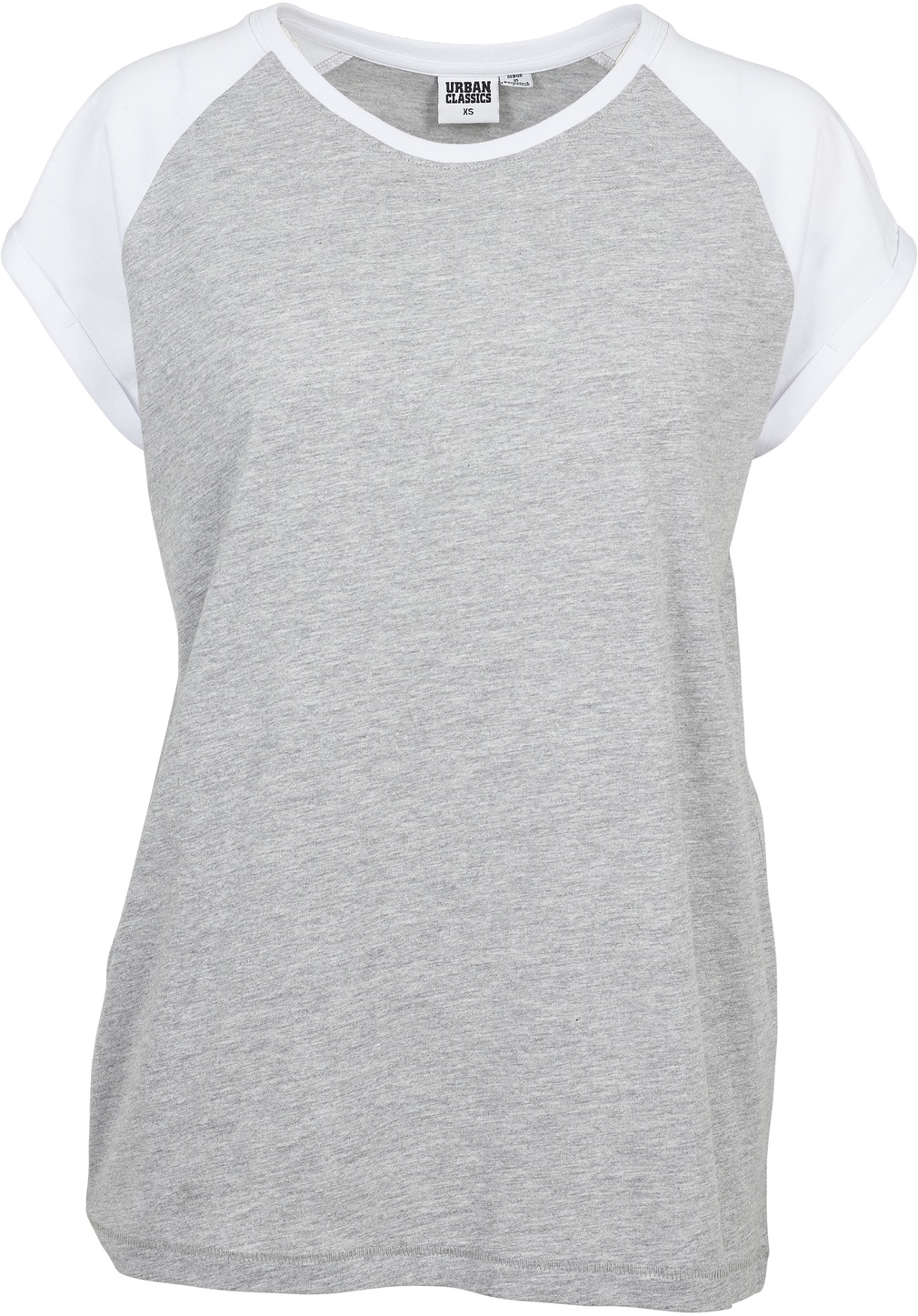 UrbanClassicsFemaleShirtLadiesContrastRaglanTeeGreyWhite-3XL