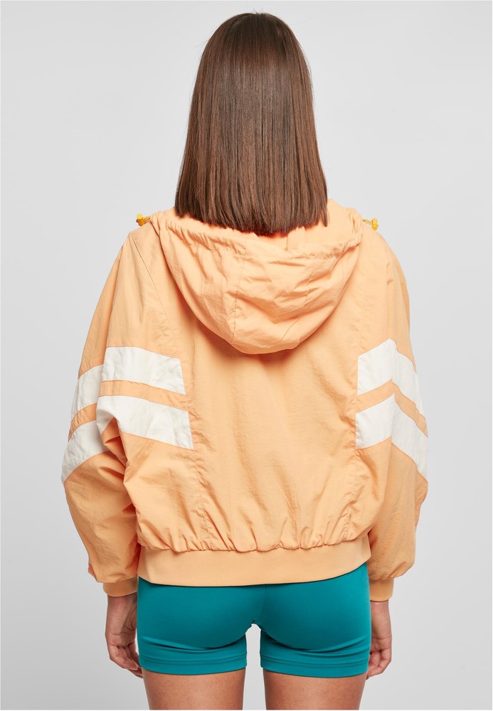 UrbanClassicsDamenJackeLadiesCrinkleBatwingJacketColPaleorangeWhitesand-3XL