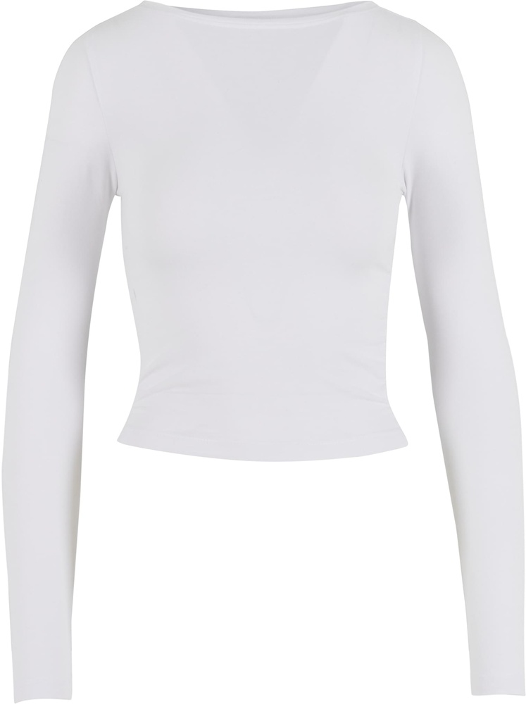 UrbanClassicsDamenLadiesRuffledSuperSlimLongsleeveTB7088White-3XL