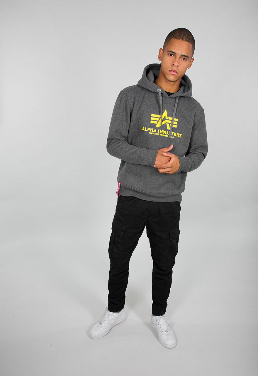 AlphaIndustriesBasicHoodyHoodiesSweatshirtsCharcoalHeather-XXL