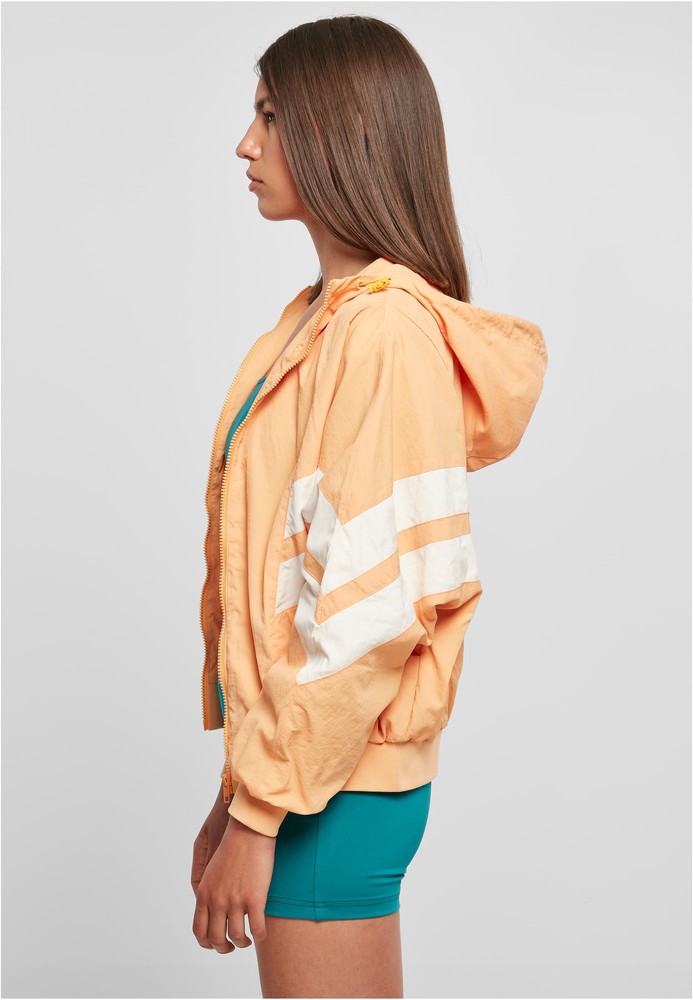 UrbanClassicsDamenJackeLadiesCrinkleBatwingJacketColPaleorangeWhitesand-3XL