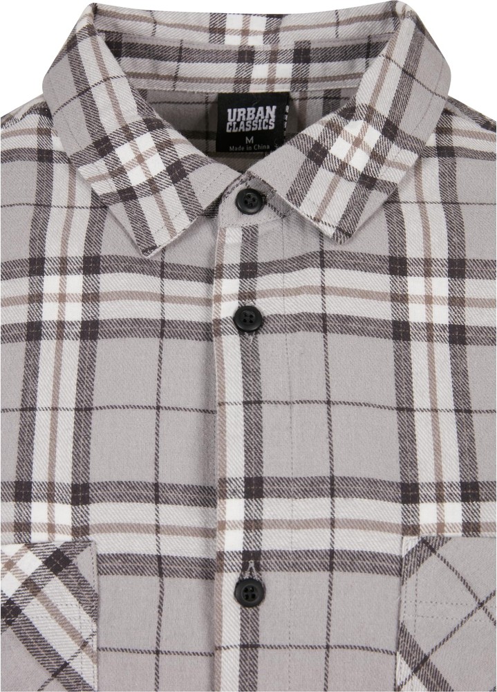 UrbanClassicsHemdLongOversizedGreyCheckShirtGreyBlack
