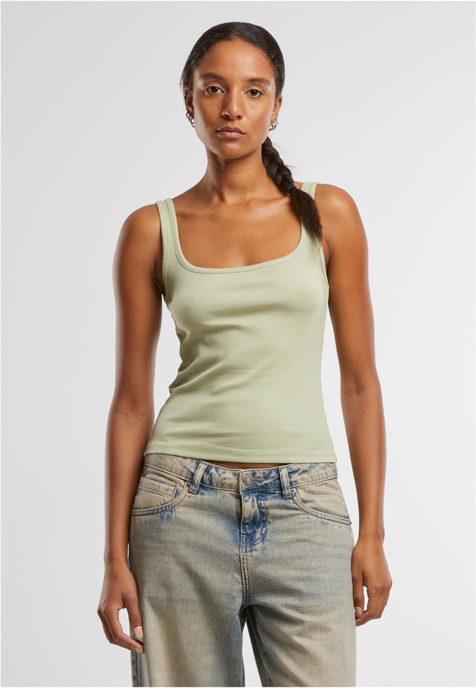 UrbanClassicsDamenLadiesWideNeckRibTop2-PackTB7513AWhiteSoftsalvia-3XL