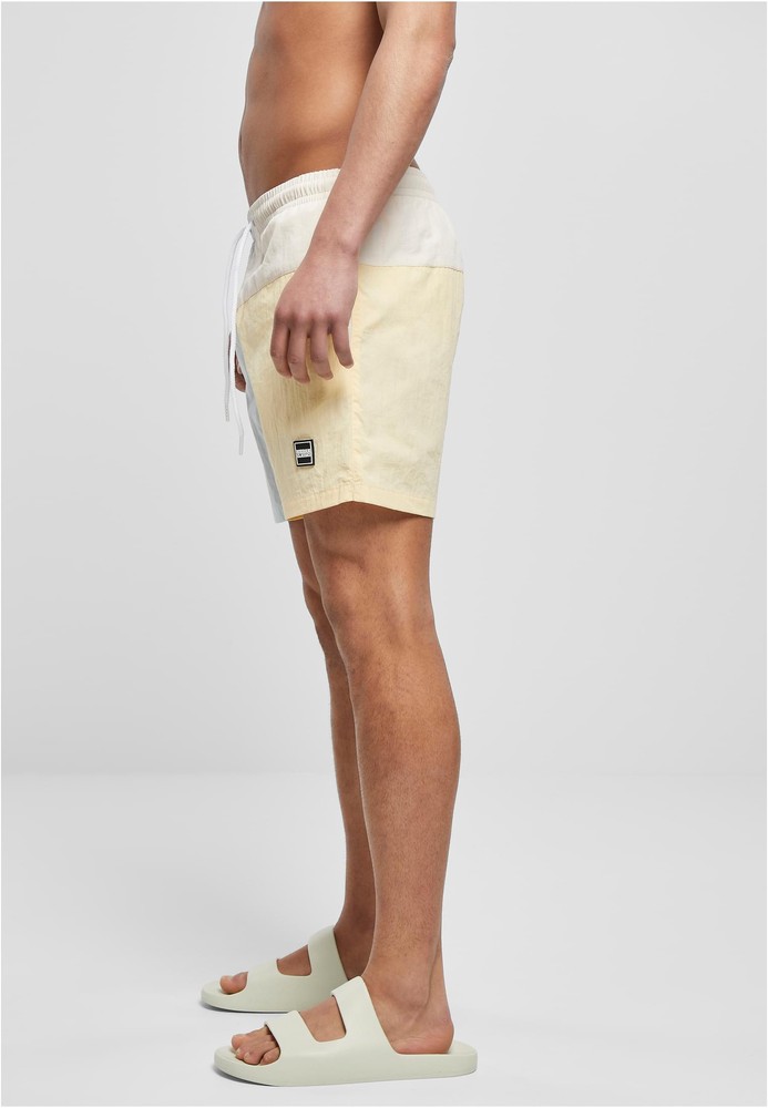 UrbanClassicsBadeshorts3BlockSwimShortsPastelcream-3XL