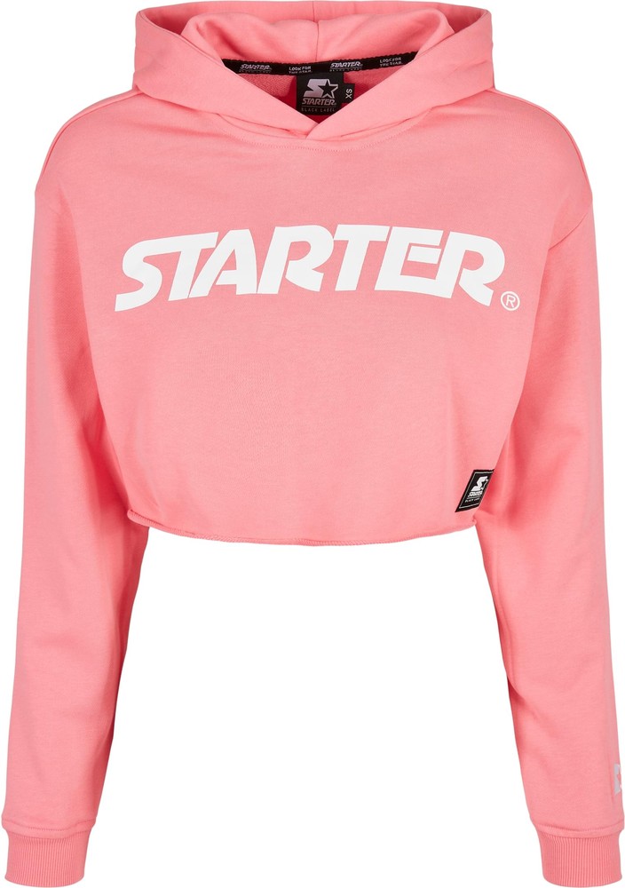 StarterBlackLabelDamenLadiesCroppedHoodyPinkgrapefruit-L