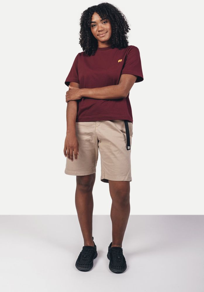 TrendsplantDamenT-ShirtWomensOrganicEssentialT-ShirtBurgundyRed-XS