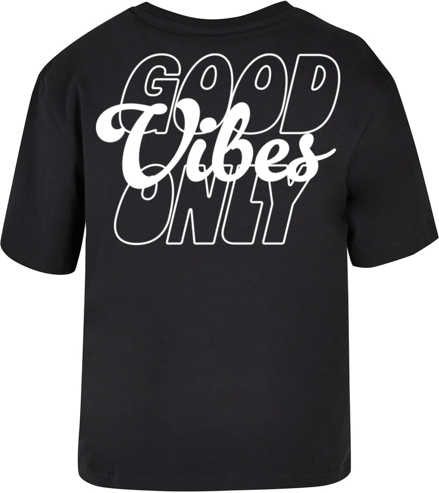 MissTeeDamenT-ShirtGoodVibesWordingTeeMST190Black-3XL