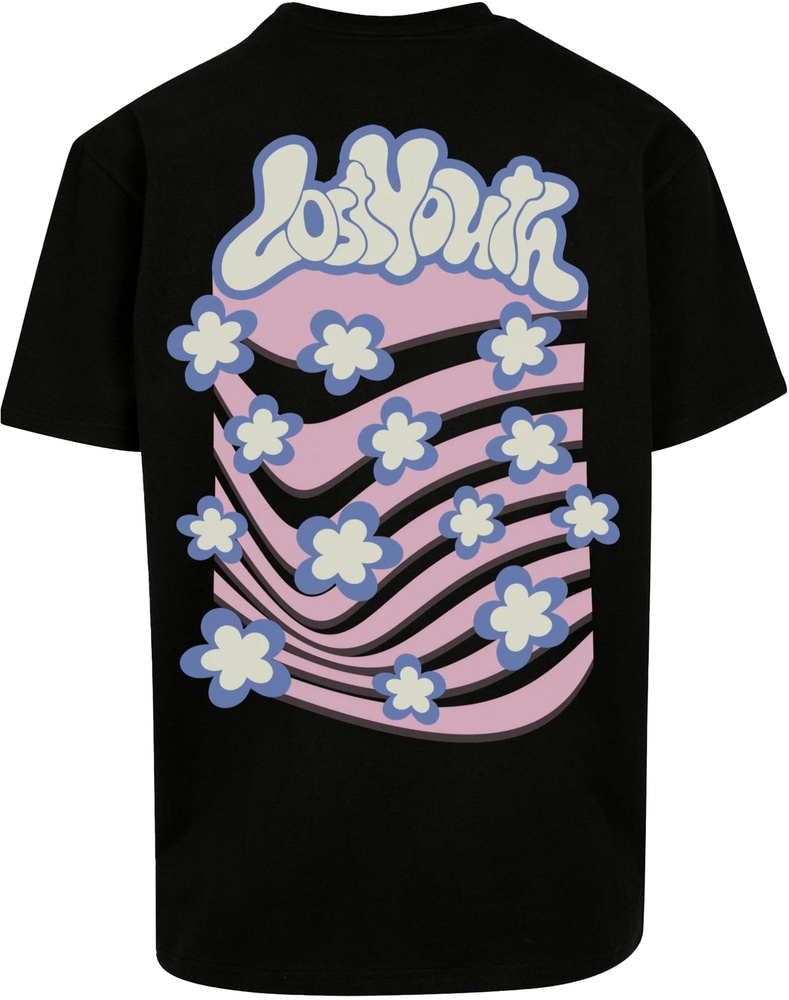 LostYouthT-ShirtTeeFlowerWavesLY388Black-3XL