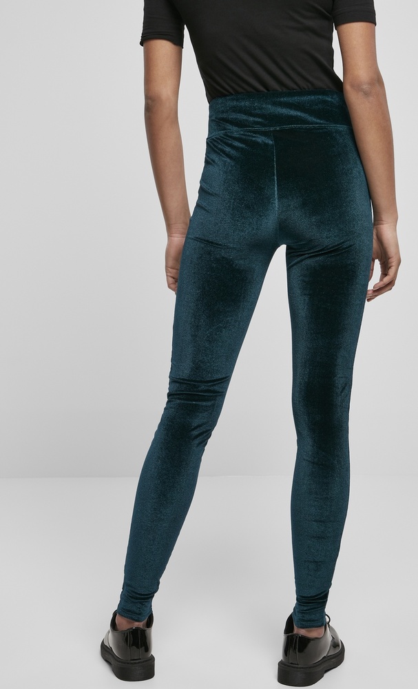 UrbanClassicsDamenLeggingsLadiesHighWaistVelvetLeggingsTeal-3XL